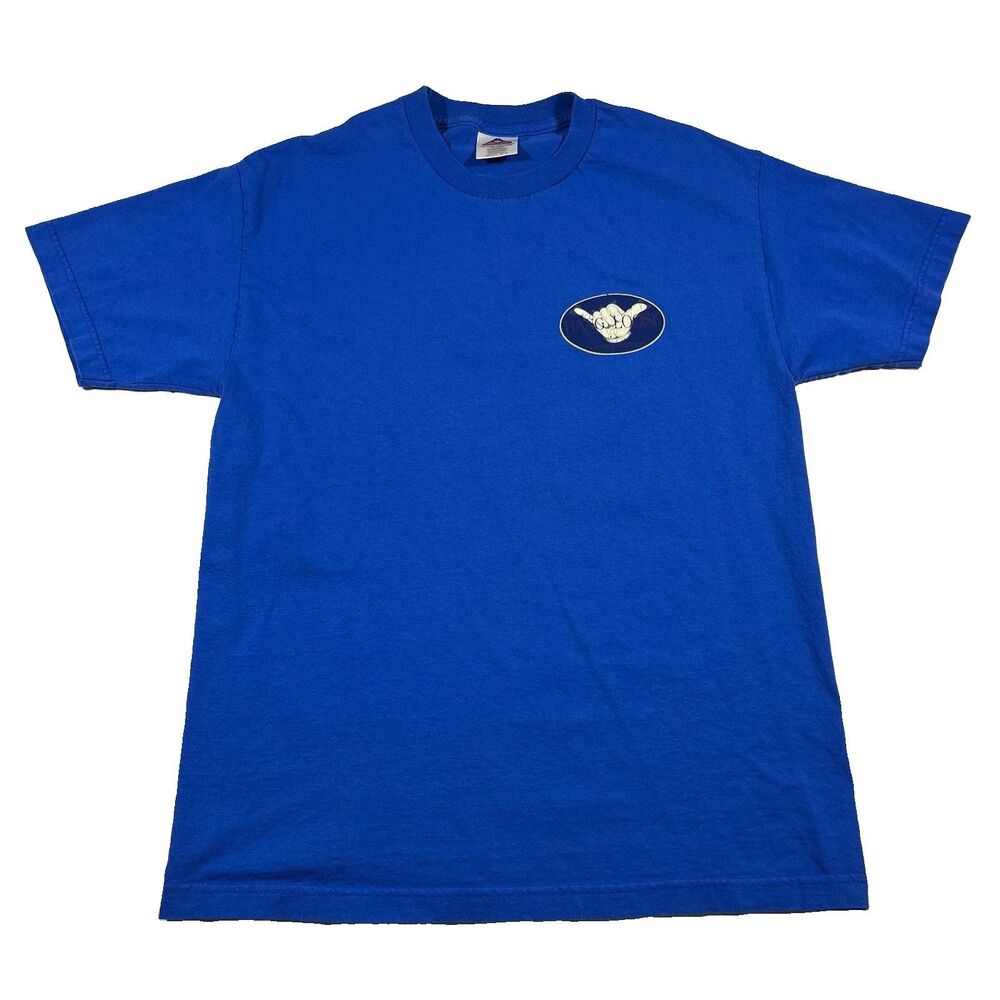 Y2K Hang Loose Hawaii & Company Graphic T Shirt Blue Adult Large
